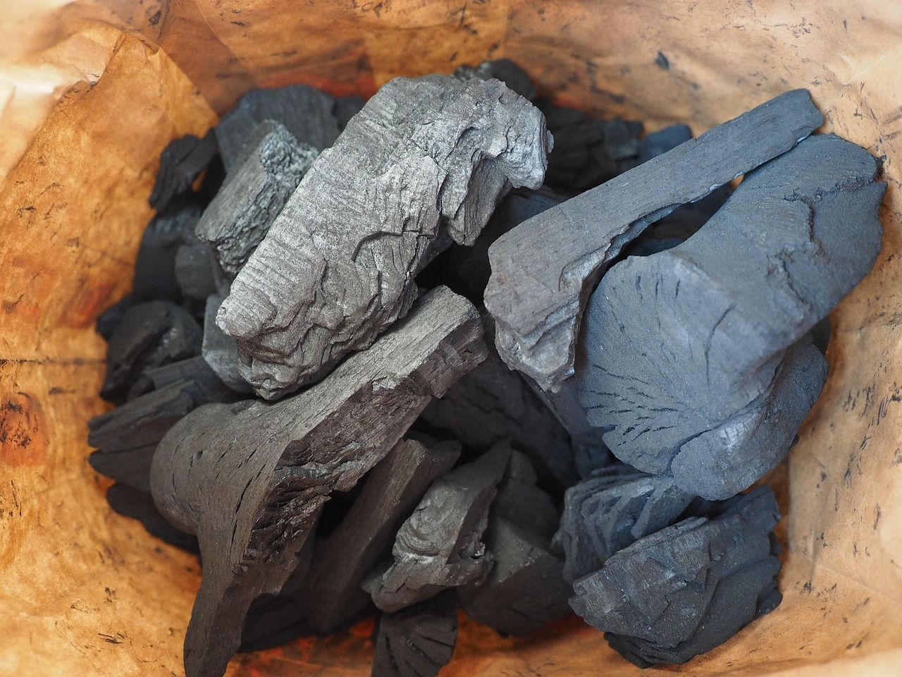 White binchotan charcoal sticks graded for restaurant use