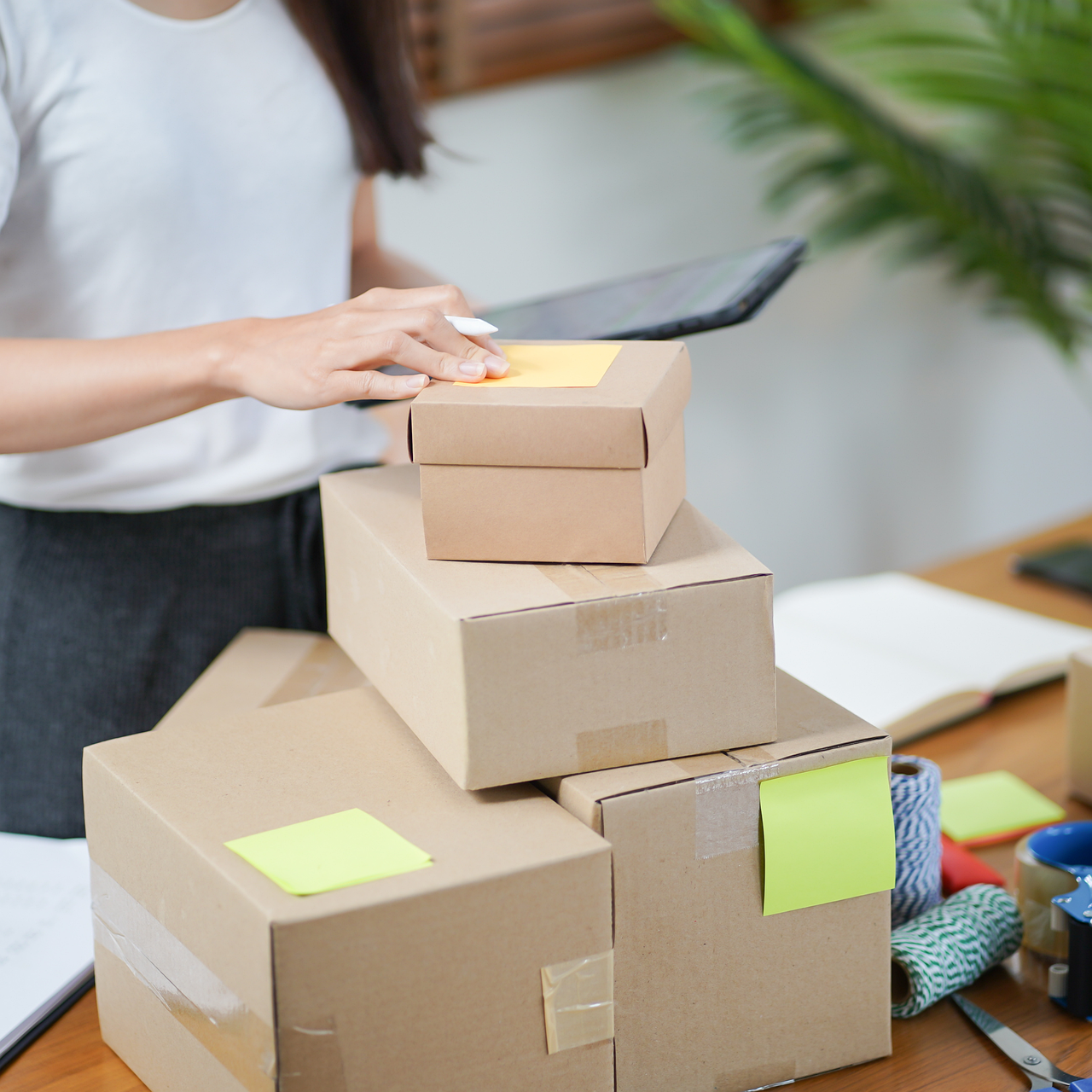 Packaged and labelled stock staged for a private label order