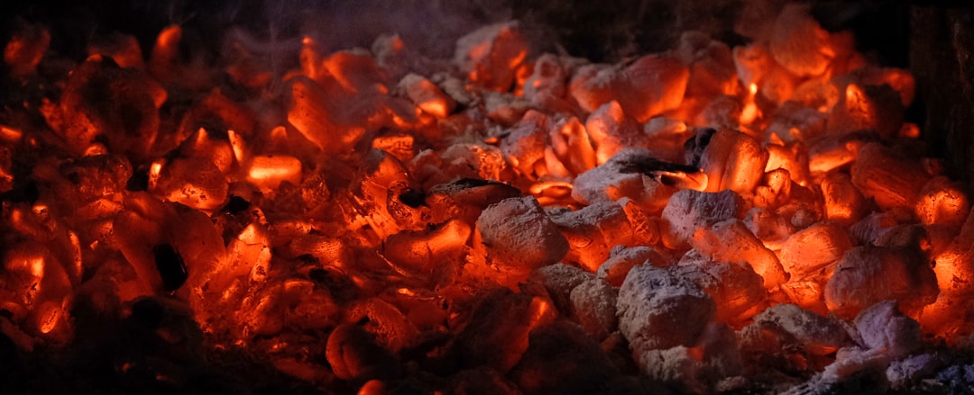 A charcoal bed at full heat, the steady radiant fire binchotan is prized for